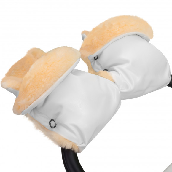 Муфта-рукавички для коляски Esspero Olsson (100% овечья шерсть)  - White