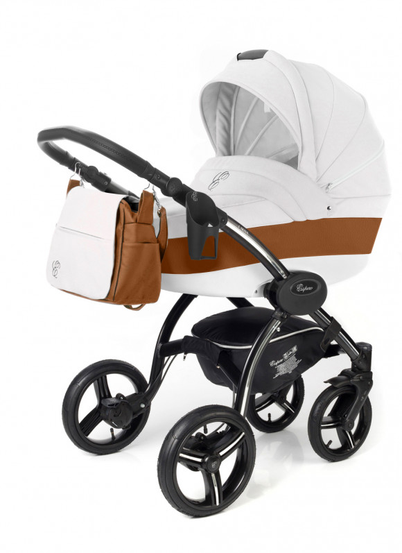 Коляска для новорожденных Esspero Grand I-Nova (шасси Black) - Orange leatherette