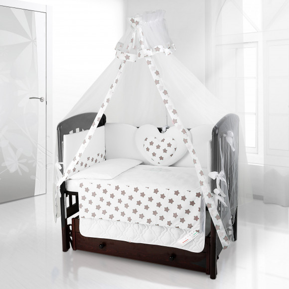 Балдахин на детскую кроватку Beatrice Bambini Bianco Neve - Grande Stella Bianco Grigio