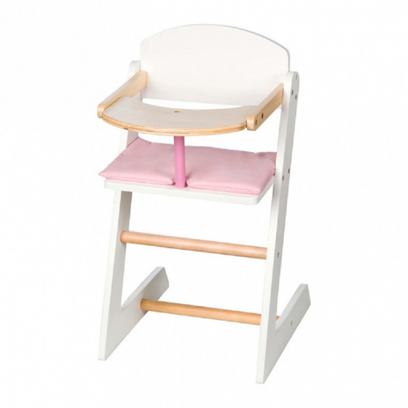 Кукольный стульчик ROBA Scarlett - Белый/Розовый/Натуральный