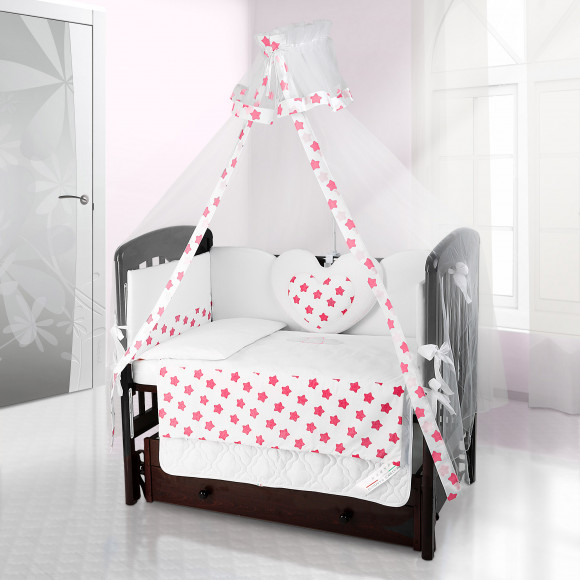 Балдахин на детскую кроватку Beatrice Bambini Bianco Neve - Grande Stella Bianco Rosa