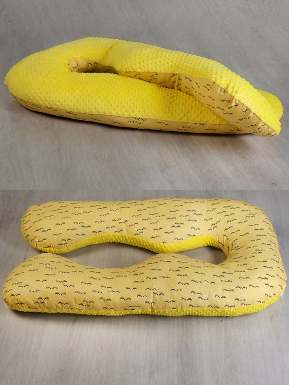 Подушка для беременных Amarobaby 340х72 реснички - желтый
