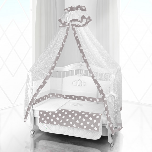 Комплект постельного белья Beatrice Bambini Unico Grande Stella (120х60) - bianco grigio
