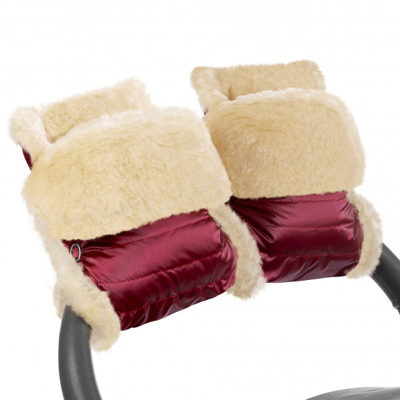 Муфта-рукавички для коляски Esspero Oskar (Натуральная шерсть) - Ruby