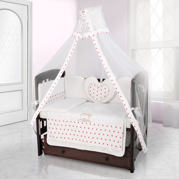 Балдахин на детскую кроватку Beatrice Bambini Bianco Neve - Stella Bianco Rosa