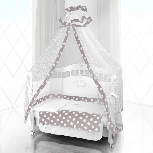 Комплект постельного белья Beatrice Bambini Unico Grande Stella (125х65) - bianco grigio