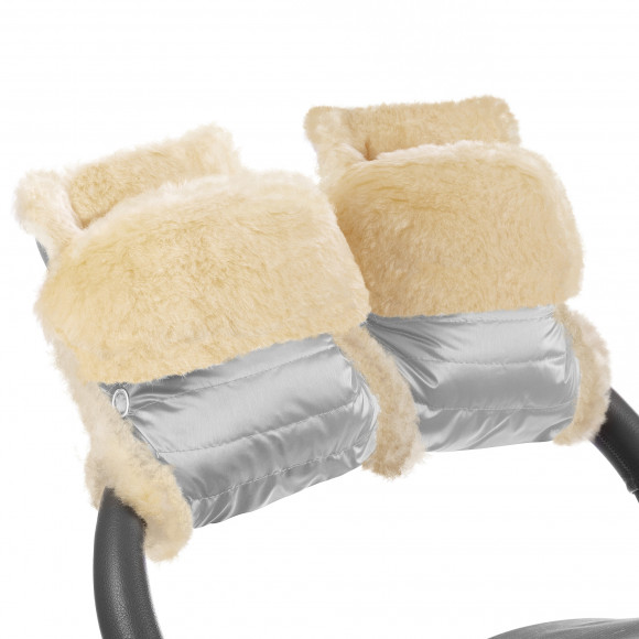 Муфта-рукавички для коляски Esspero Oskar (Натуральная шерсть) - Silver