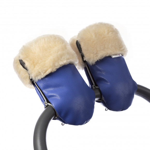 Муфта-рукавички для коляски Esspero Double Leatherette (Натуральная шерсть) - Sky