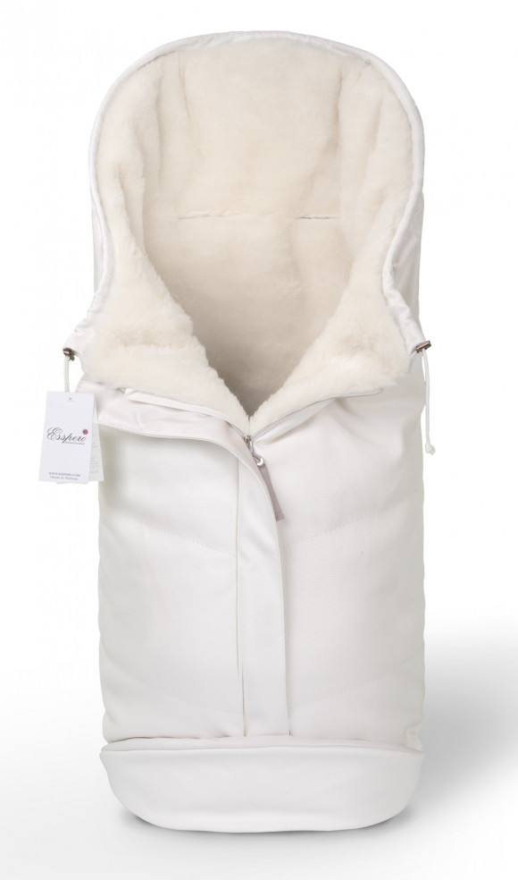 Конверт в коляску Esspero Sleeping Bag Arctic (натуральная 100% шерсть) - White