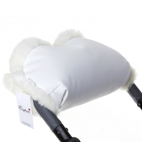 Муфта для рук на коляску Esspero LIT Leatherette (эко-кожа) - white
