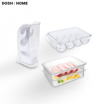 Органайзер для холодильника DOSH I HOME ALIOT, для яиц, для продуктов, для зелени, 4 предмета