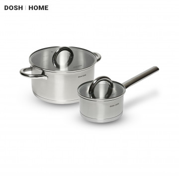 Набор посуды DOSH | HOME ARIES, из нержавеющей стали кастрюля 5 л, ковш 1 л, 2 предмета