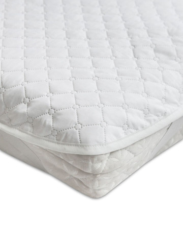 Наматрасник стёганный AMARO HOME Comfort Line ультрастеп 120х200, с резинками по углам, белый