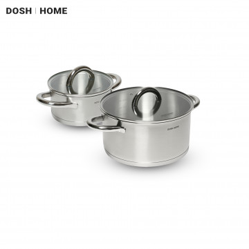 Набор посуды DOSH | HOME ARIES, из нержавеющей стали кастрюля 5 л, кастрюля 1,5 л, 2 предмета