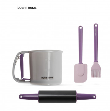 Набор для выпечки DOSH | HOME VELA механическое сито, скалка, лопатка, кисточка, 4 предмета