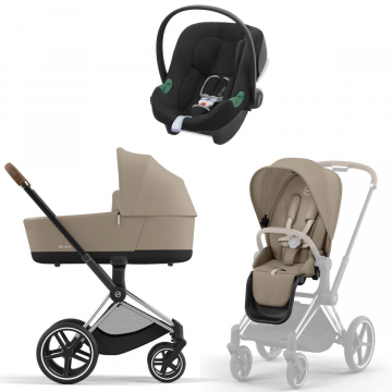Коляска 3 в 1 Cybex Priam IV Chrome Brown и автокресло Aton B2 i-Size