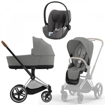 Коляска 3 в 1 Cybex Priam IV Chrome Brown и автокресло Cloud T i-Size Plus
