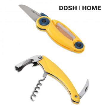 Набор ножей туристический DOSH I HOME IRSA, нож складной с овощечисткой, штопор, 2 предмета