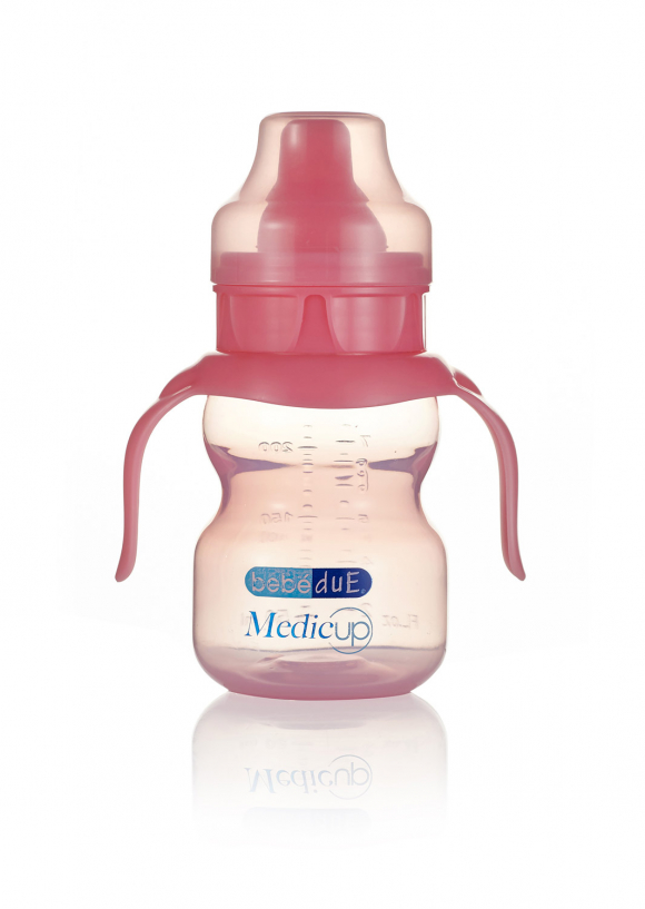 Чашка непроливайка Bebe Due Medic 220 мл. 0+ мес. - Розовый