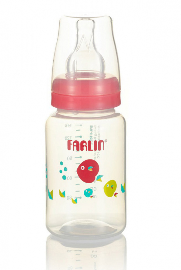 Полипропиленовая бутылочка для кормления со стандартным горлышком Farlin, 150 мл. - Розовый