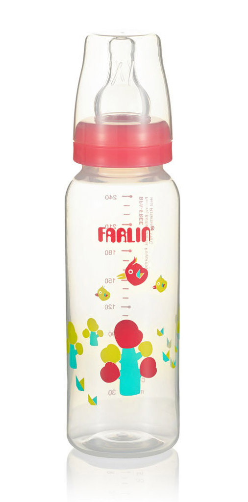 Полипропиленовая бутылочка для кормления со стандартным горлышком Farlin, 240 мл. PP-767 - Розовый