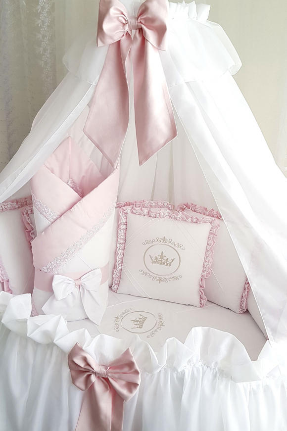 Комплект постельного белья Eco Line Amanda (круглая кроватка) - Розовый
