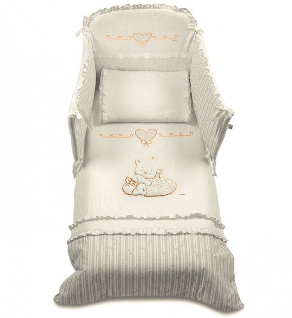 Постельный комплект Italbaby Love 5 предметов  - крем