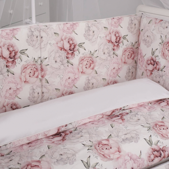 Комплект постельного белья Lepre Lovely roses 6 предметов (125*65) - Белый/Розовый