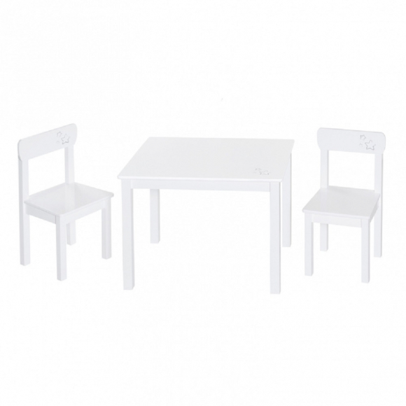 Комплект детской мебели ROBA Little Stars: стол + 2 стульчика - Белый