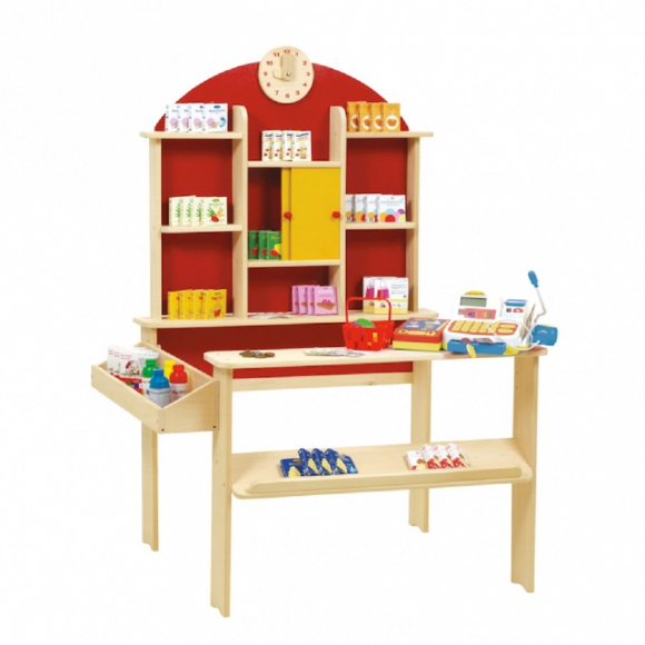 Детский игровой магазин с аксессуарами ROBA - Красный/Натуральный