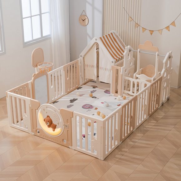 Манеж UNIX Kids DeLuxe House 150 x 180 см - Camel