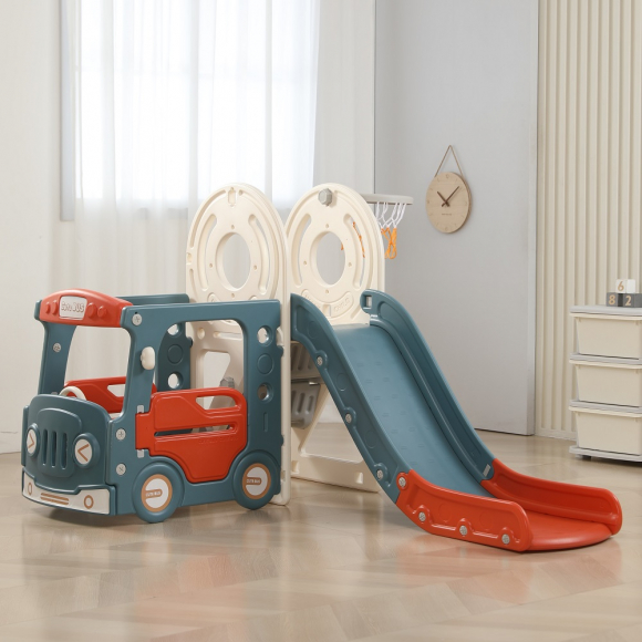 Игровой комплекс с горкой UNIX Kids Bus (171 cm) - Red