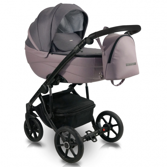 Коляска 2в1 BEXA IDEAL - фиолетовый+т.пудра кожа