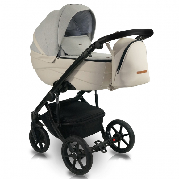 Коляска 2в1 BEXA IDEAL - бежевый+бежевая кожа
