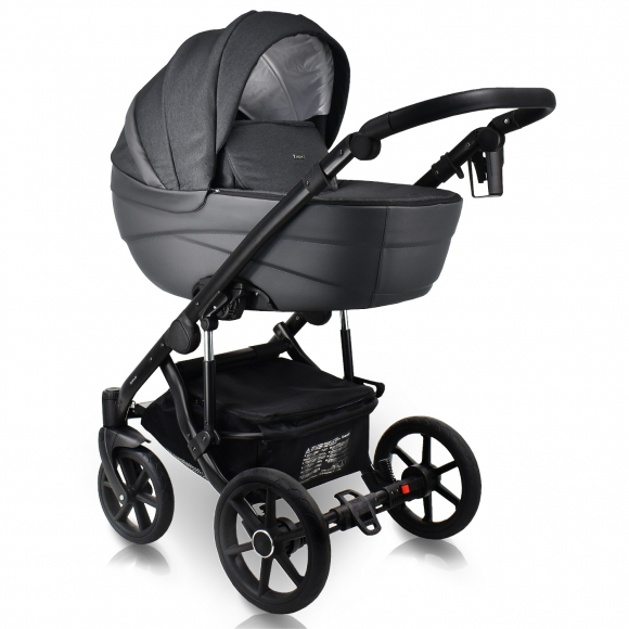 Коляска 2в1 BEXA IDEAL - графит+графит кожа