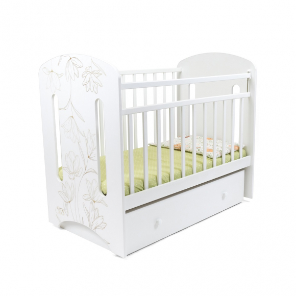 Детская кроватка Sweet Baby Sofia маятник с ящиком - Белый