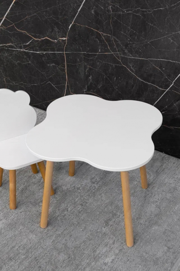 Стол ANTEMI облако - Белый/Дерево