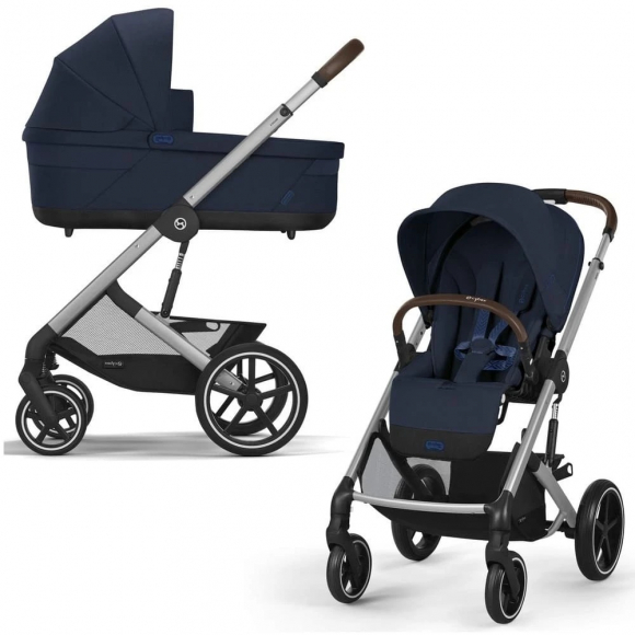 Коляска 2 в 1 Cybex Balios S Lux - SLV Ocean Blue с дождевиком
