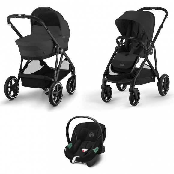 Коляска 3 в 1 Cybex Gazelle S и автокресло Cloud G i-Size Plus - BLK Moon Black