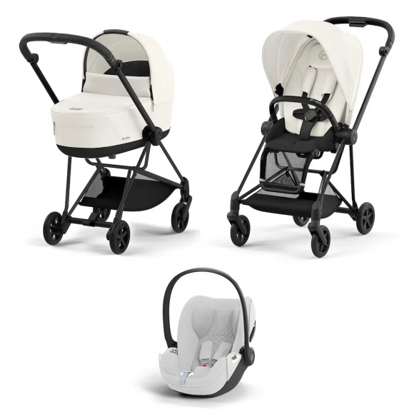 Коляска 3 в 1 Cybex Mios III и автокресло Cloud T i-Size Plus - Matt Black, Off White