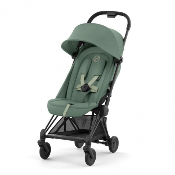 Прогулочная коляска Cybex Coya - Matt Black Leaf Green с дождевиком