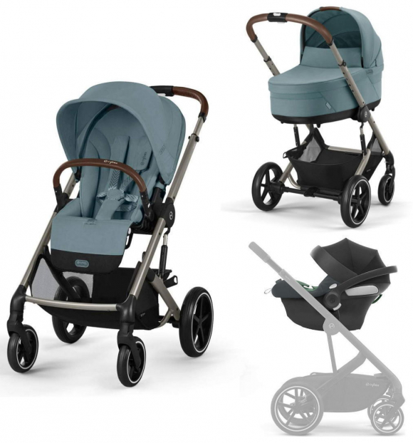 Коляска 3 в 1 Cybex Balios S Lux TPE - Stormy Blue с дождевиками
