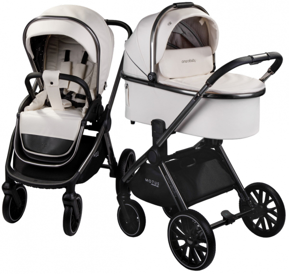 Коляска 2 в 1 Amarobaby Motus Premium Ecco - молочный