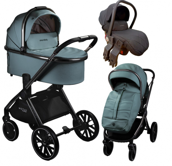 Коляска 3 в 1 Amarobaby Motus Premium Ecco - лагуна