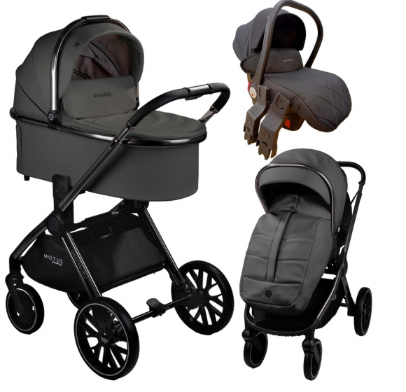 Коляска 3 в 1 Amarobaby Motus Premium Ecco - серый