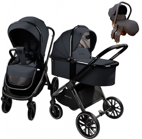 Коляска 3 в 1 Amarobaby MOTUS V2 - Серый