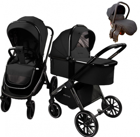 Коляска 3 в 1 Amarobaby MOTUS V2 - Черный