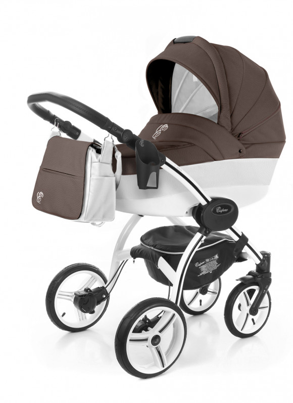 Коляска для новорожденных Esspero Grand I-Nova (шасси White) - Cacao leatherette