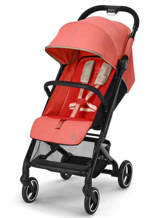 Прогулочная коляска Cybex Beezy - Hibiscus Red с дождевиком и бампером