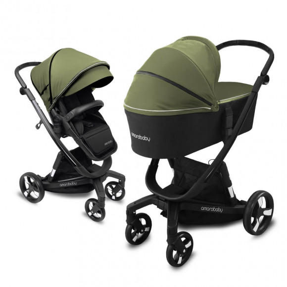 Коляска 2 в 1 Amarobaby Tutum с Auto Brake - Хаки